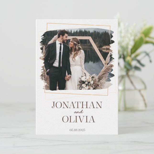 Rustic Modern Wedding Invitation (Standing Front)