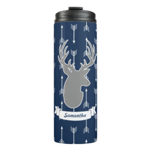 Rustic Modern Woodland Deer & Arrows Thermal Tumbler