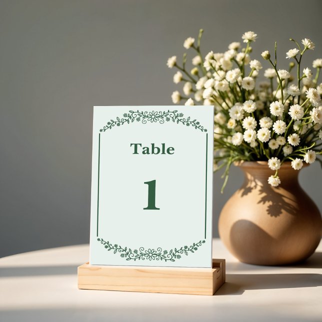 Rustic Monochrome Floral Wedding Table Number (Creator Uploaded)