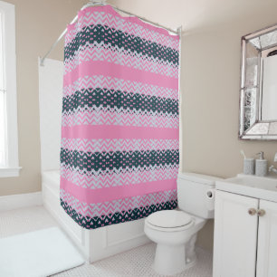 Rustic Monogram Chic Groovy Shower Curtain