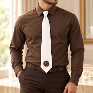 Rustic Monogram Groomsman Wedding Tie
