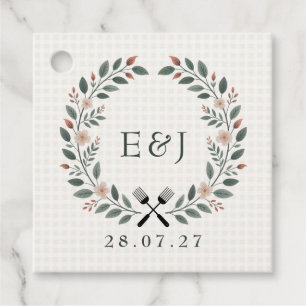 Rustic Monogram I Do BBQ Favour Tags