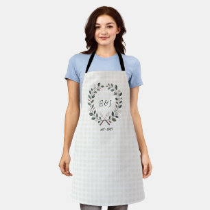 Rustic Monogram I Do BBQ Wedding Shower Apron
