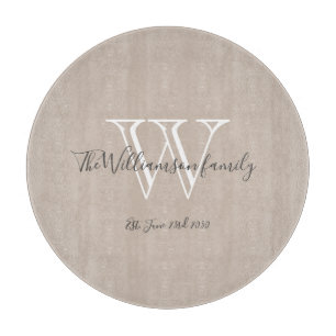 Rustic Monogram Initial And Name Cool Chic  Cutting Board