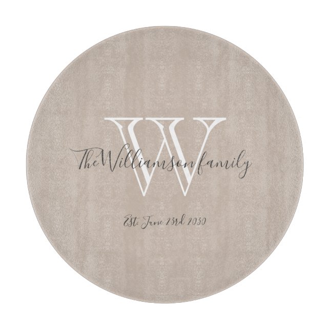 Rustic Monogram Initial And Name Cool Chic  Cutting Board (Front)