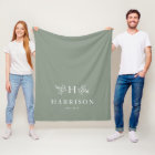 Rustic monogram light sage green personalised