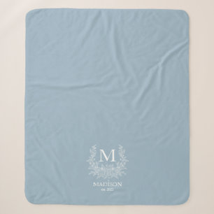 Rustic Monogram Personalised Initial Sherpa Blanket