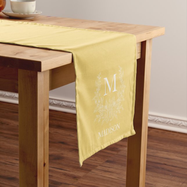 Rustic Monogram Personalised Initial  Short Table Runner (In Situ)