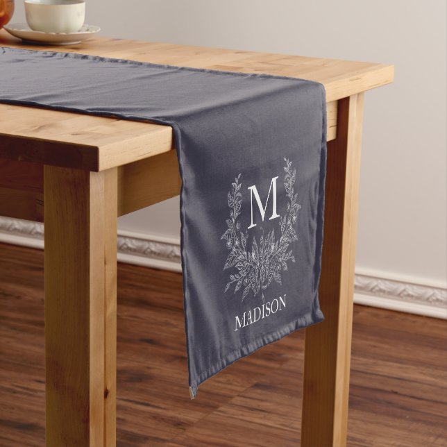 Rustic Monogram Personalised Initial  Short Table Runner (In Situ)