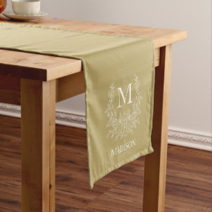 Rustic Monogram Personalised Initial Short Table Runner