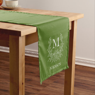 Rustic Monogram Personalised Initial  Short Table Runner