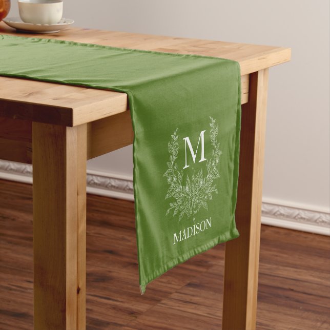 Rustic Monogram Personalised Initial  Short Table Runner (In Situ)