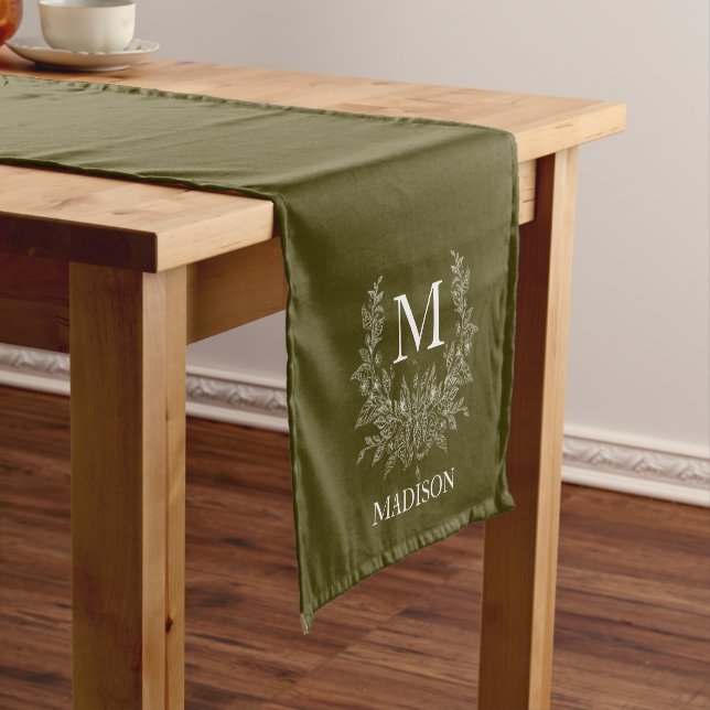 Rustic Monogram Personalised Initial  Short Table Runner (In Situ)