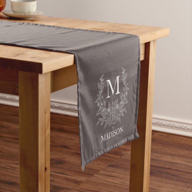 Rustic Monogram Personalised Initial  Short Table Runner (In Situ)