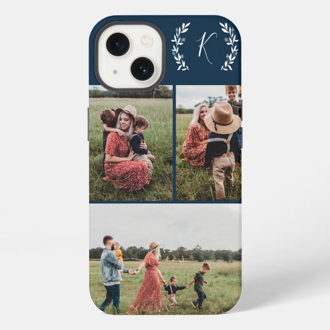 Rustic Monogram Photo Collage iPhone Case (Back)