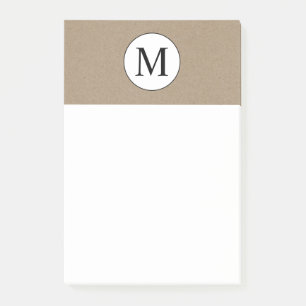 Rustic Monogram Post it Notes