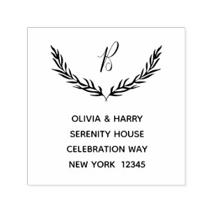 Rustic Monogram Return Address Self Inking Stamp