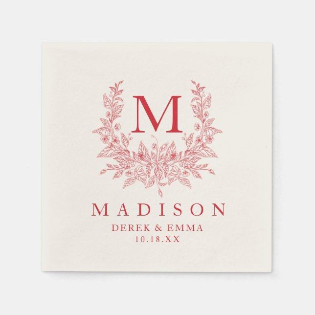 Rustic Monogram Wedding Napkins (Front)