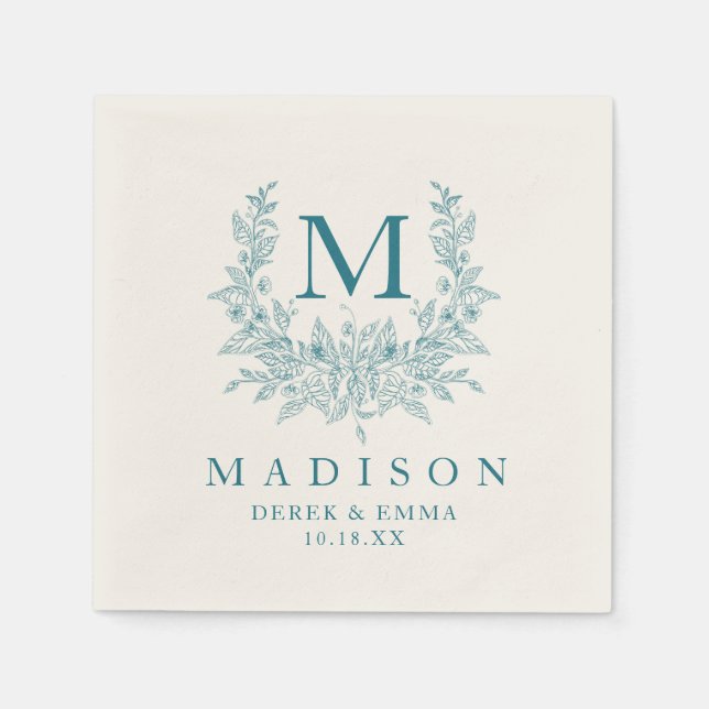 Rustic Monogram Wedding Napkins (Front)