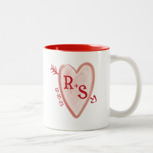Rustic Monogrammed Two-Tone Coffee Mug