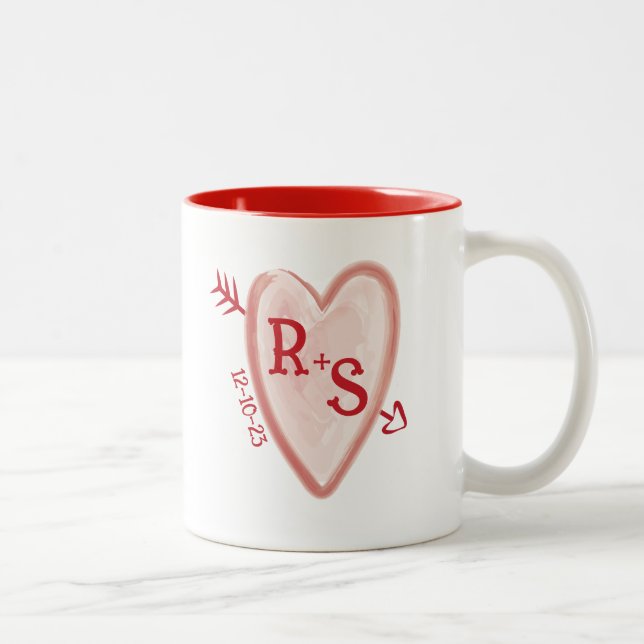 Rustic Monogrammed Two-Tone Coffee Mug (Right)