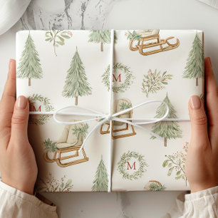 Rustic Monogran Woodland Wrapping Paper