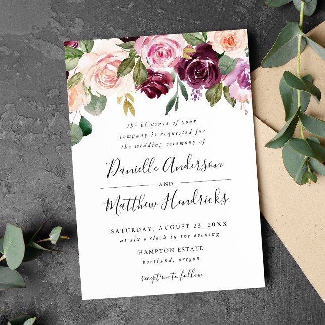 Rustic Moody Floral | Wedding Invitation (Creator Uploaded)