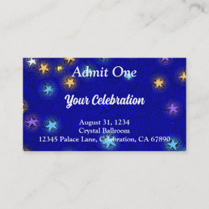 Rustic Moon and Stars Event Ticket Business Card