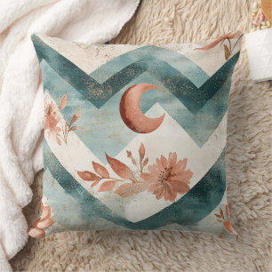 Rustic Moon Floral Chevron Earthy Pattern (2) Cushion