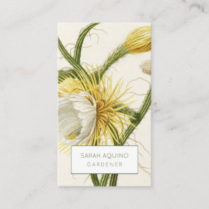 Rustic Moonlight Cactus Business Card