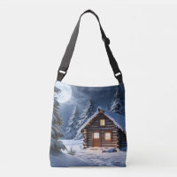 Rustic Moonlight Cozy Winter Cabin