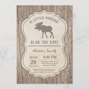Rustic Moose Baby Shower Invitation
