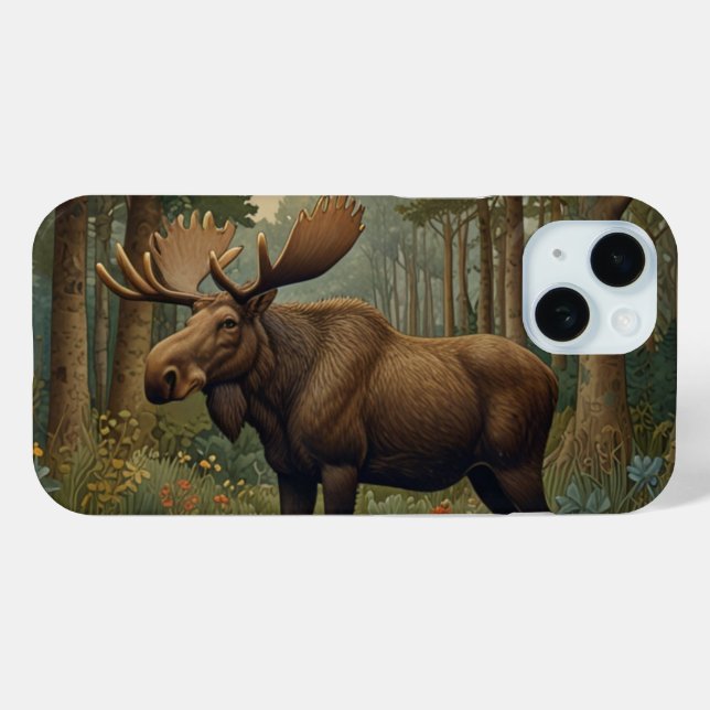 Rustic moose boho woodland forest greenery  Case-Mate iPhone case (Back (Horizontal))