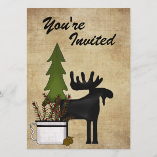 Rustic Moose Family Reunion Party Invitation