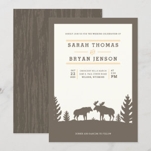 Rustic Moose Outdoor Wedding Invitation