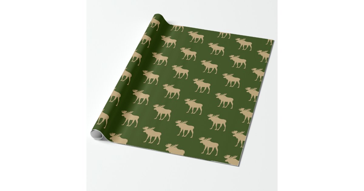 Rustic Moose Pattern Wrapping Paper | Zazzle