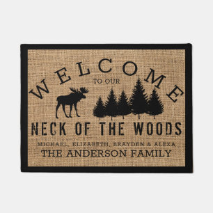 Rustic Moose Welcome to our Neck of the Woods Doormat