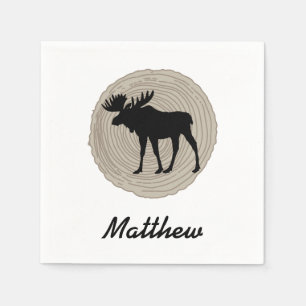 Rustic Moose Wilderness Napkin