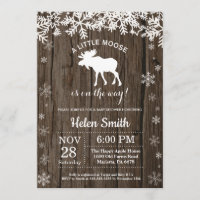 Rustic Moose Winter Snowflake Baby Shower