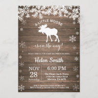 Rustic Moose Winter Snowflake Baby Shower