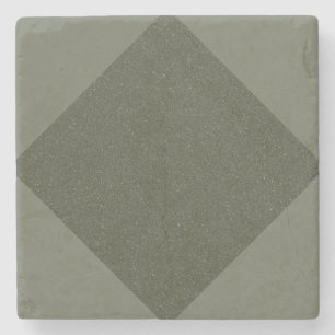 Rustic Moss Green Diamond Stone Coaster