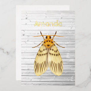 Rustic Moth Foil Invitation