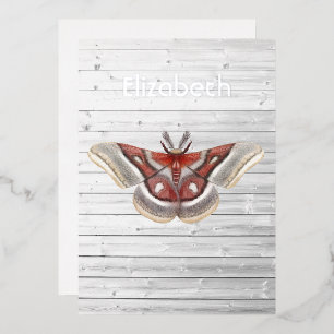 Rustic Moth Foil Invitation