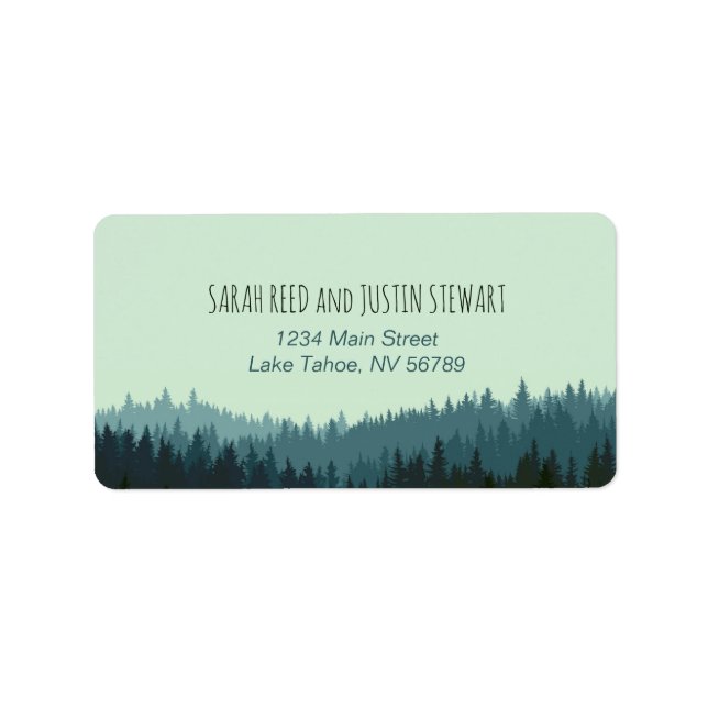 Rustic Mountain address label standard size blue (Front)
