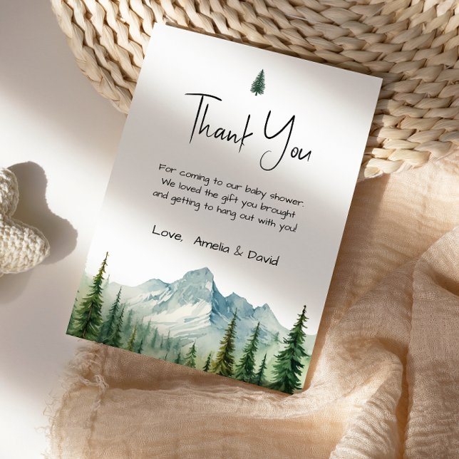 Rustic Mountain Adventure Baby Shower Thank You Ca (Creator Uploaded)