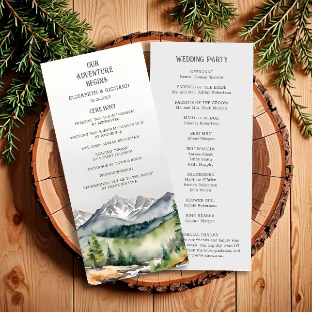 Rustic Mountain Adventure Begins Wedding Program (Creator Uploaded)