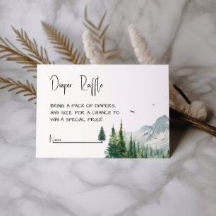 Rustic Mountain Adventure Diaper Raffle Enclosure Card