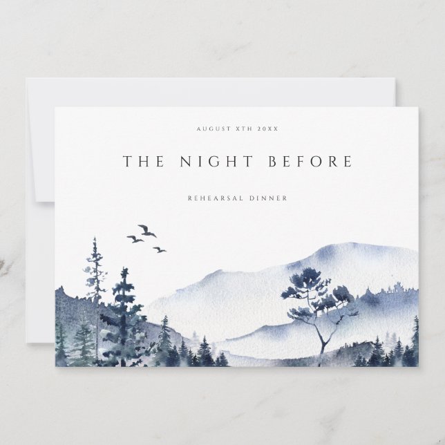 Rustic Mountain Boho  Rehearsal Dinner Invitation (Front)