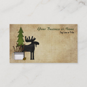 Rustic Mountain Country Moose Business Card