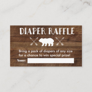 Rustic Mountain - Diaper Raffle Card